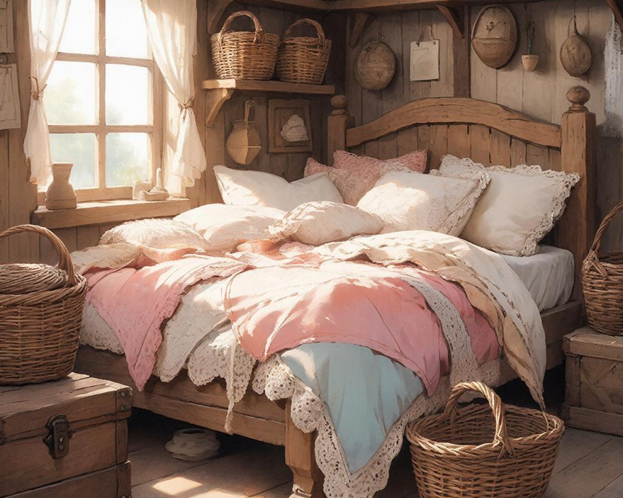 Кровать кантри: виды, материалы, уход