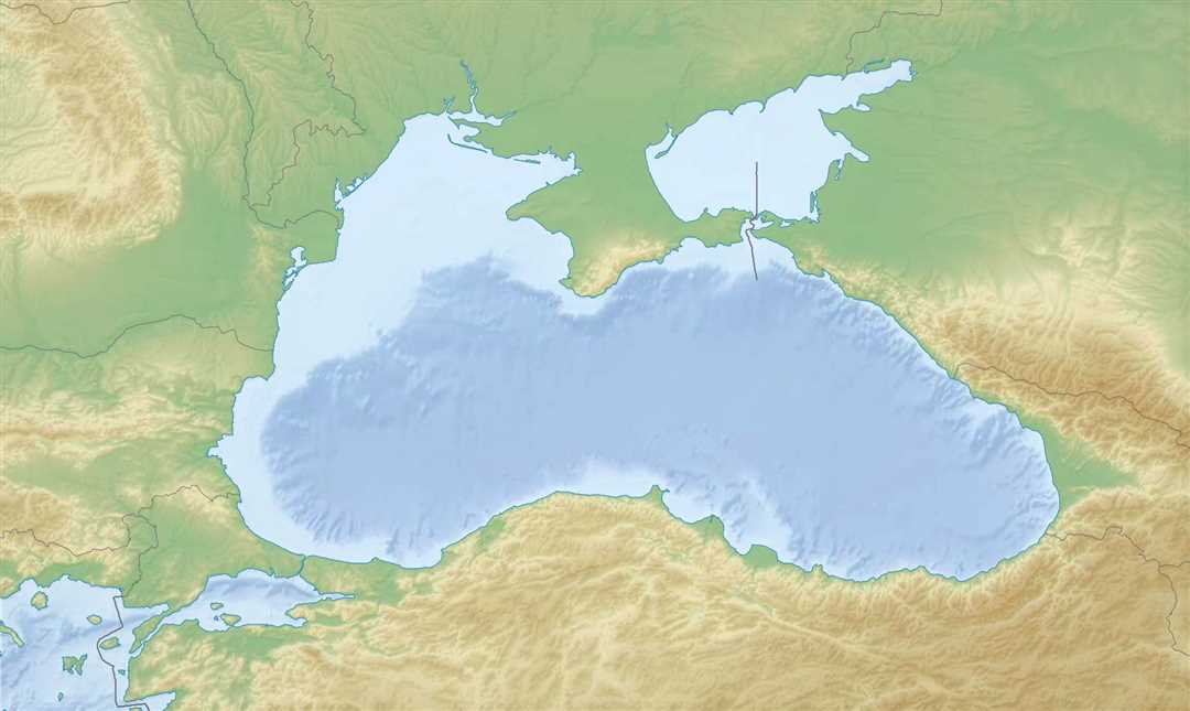 Карта Черного моря на географической карте мира