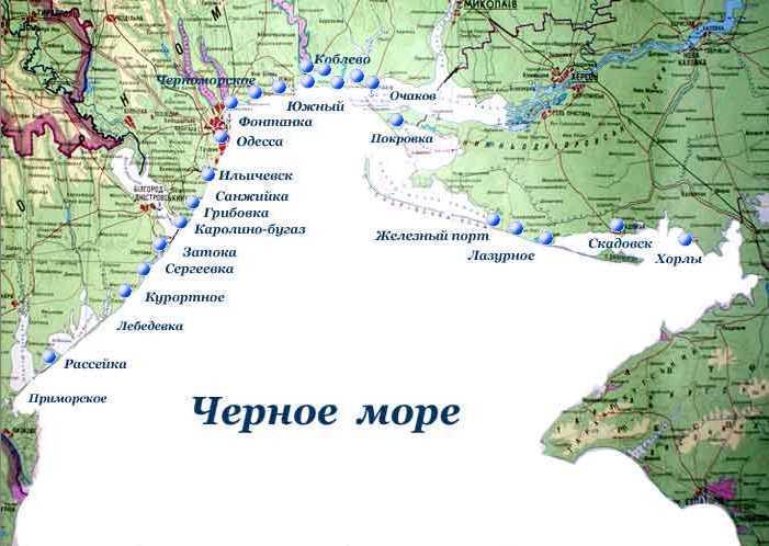 Карта Черного моря и его прилегающих стран