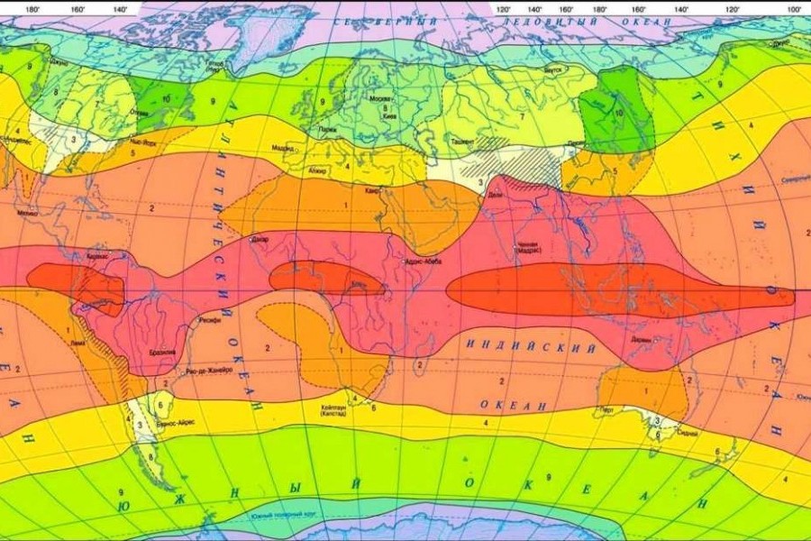 Почему климат на побережьях материка различен. Карта климатических поясов. Климатические пояса земли карта.